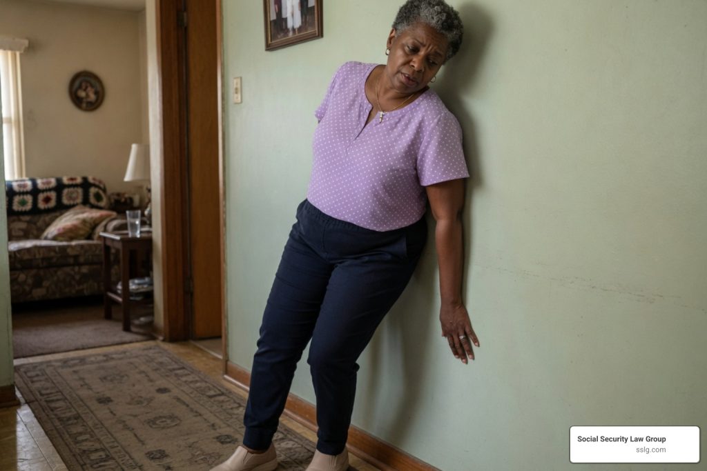 person with POTS experiencing dizziness while standing
